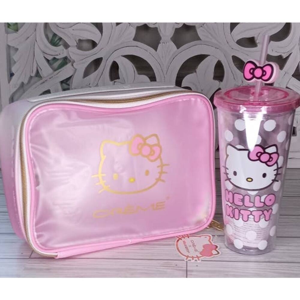 Hello Kitty Tumbler and Makeup Bag Bundle - New